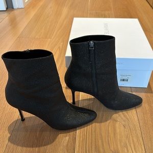 Manolo Blahnik black glitter boots. Perfect condition. Worn once.